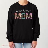 Swim Mom Funny Swimmer Swimming Lover Gift Leopard Women's Sweatshirt thumb 0