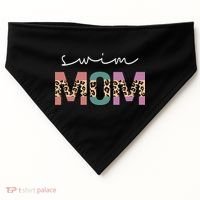 Swim Mom Funny Swimmer Swimming Lover Gift Leopard USA-Made Doggie Bandana thumb 0