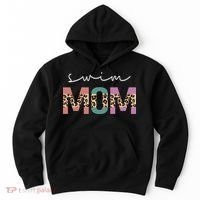 Swim Mom Funny Swimmer Swimming Lover Gift Leopard Hoodie thumb 0