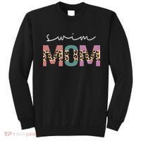 Swim Mom Funny Swimmer Swimming Lover Gift Leopard Sweatshirt thumb 0