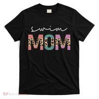 Swim Mom Funny Swimmer Swimming Lover Gift Leopard T-Shirt thumb 0
