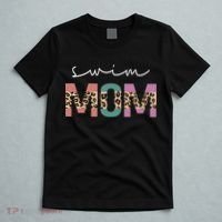Swim Mom Funny Swimmer Swimming Lover Gift Leopard T-Shirt thumb 5