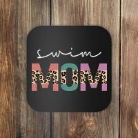 Swim Mom Funny Swimmer Swimming Lover Gift Leopard Coaster thumb 0