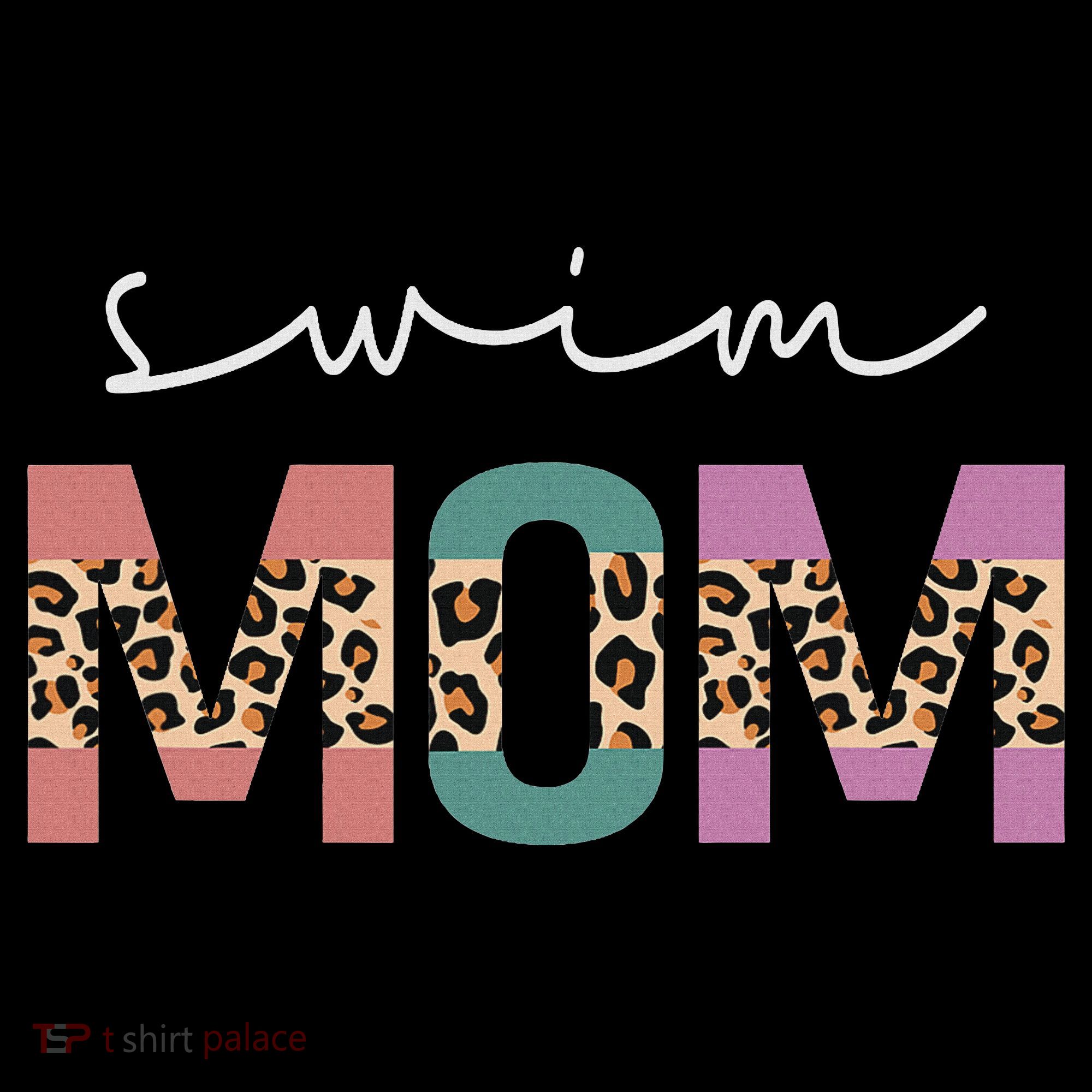 Swim Mom Funny Swimmer Swimming Lover Gift Leopard Women's Hoodie