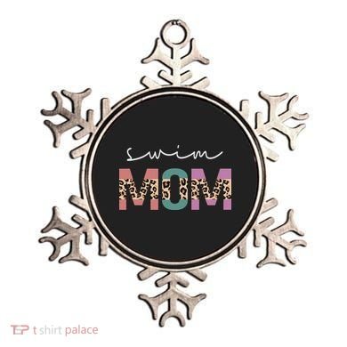 Swim Mom Funny Swimmer Swimming Lover Gift Leopard Ornament