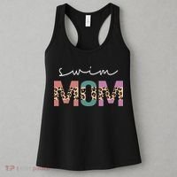 Swim Mom Funny Swimmer Swimming Lover Gift Leopard Women's Tank Top thumb 3