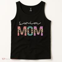 Swim Mom Funny Swimmer Swimming Lover Gift Leopard Tank Top thumb 2