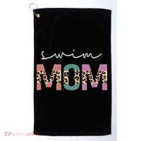 Swim Mom Funny Swimmer Swimming Lover Gift Leopard Golf Towel thumb 0