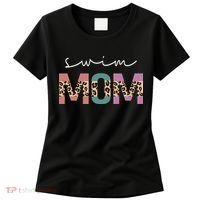 Swim Mom Funny Swimmer Swimming Lover Gift Leopard Women's T-Shirt thumb 0