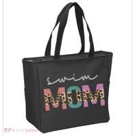 Swim Mom Funny Swimmer Swimming Lover Gift Leopard Tote Bag thumb 2