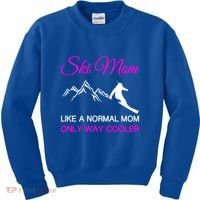 Ski Mom Funny Skiing Mama Mother Winter Sport Lover Gift Kids Sweatshirt thumb 0