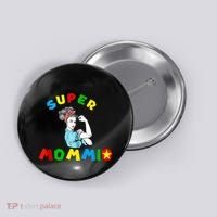Super Mommio Funny Mommy Mothers Day Button thumb 0