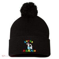 Super Mommio Funny Mommy Mothers Day Pom Pom 12in Knit Beanie thumb 0