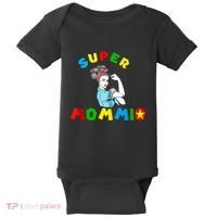 Super Mommio Funny Mommy Mothers Day Baby Bodysuit thumb 0