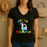 Super Mommio Funny Mommy Mothers Day Women's V-Neck T-Shirt thumb 3