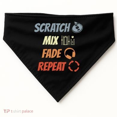Scratch Mix Fade Repeat Disc Jockey Dj Gift USA-Made Doggie Bandana