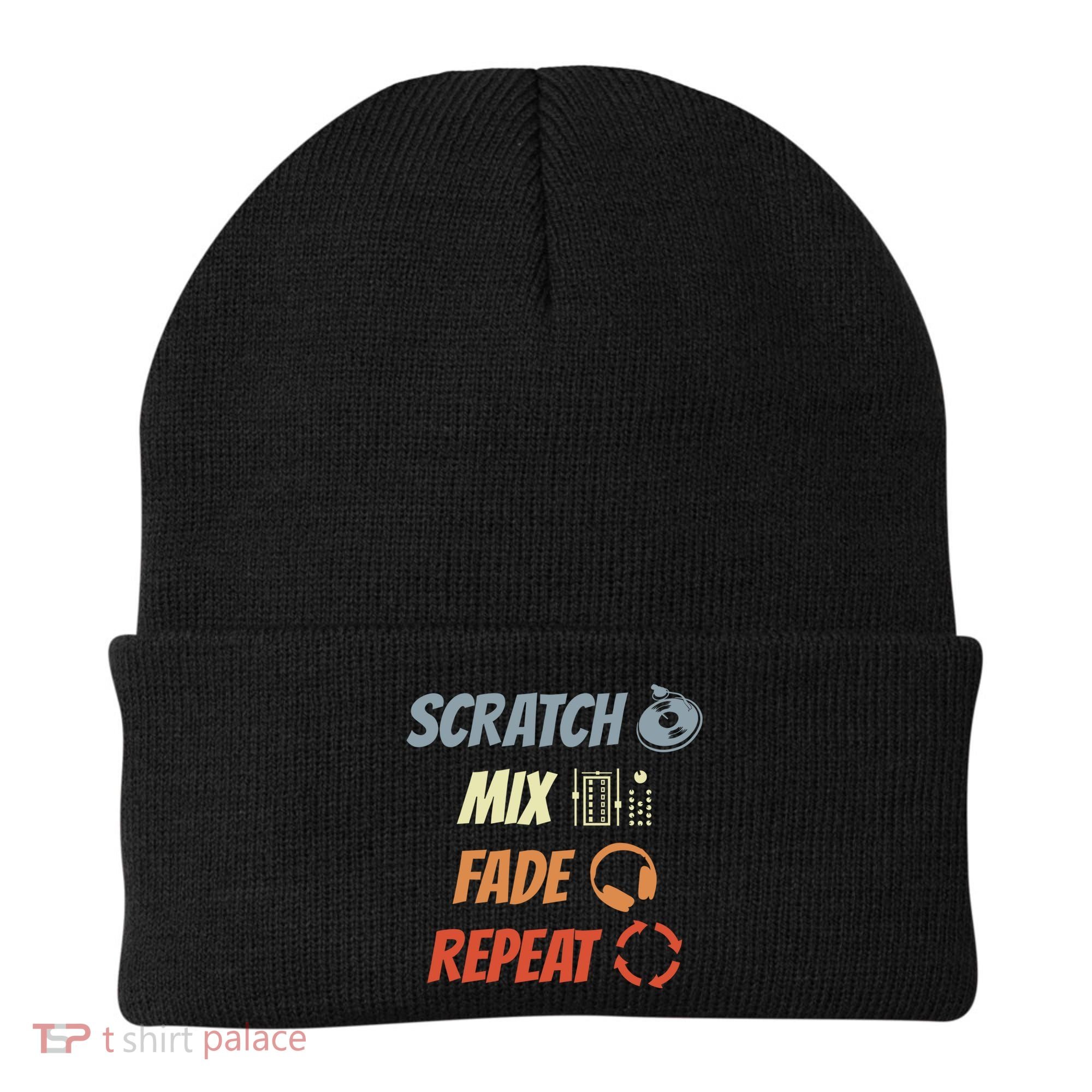 Scratch Mix Fade Repeat Disc Jockey Dj Gift Beanie