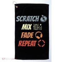 Scratch Mix Fade Repeat Disc Jockey Dj Gift Golf Towel thumb 0