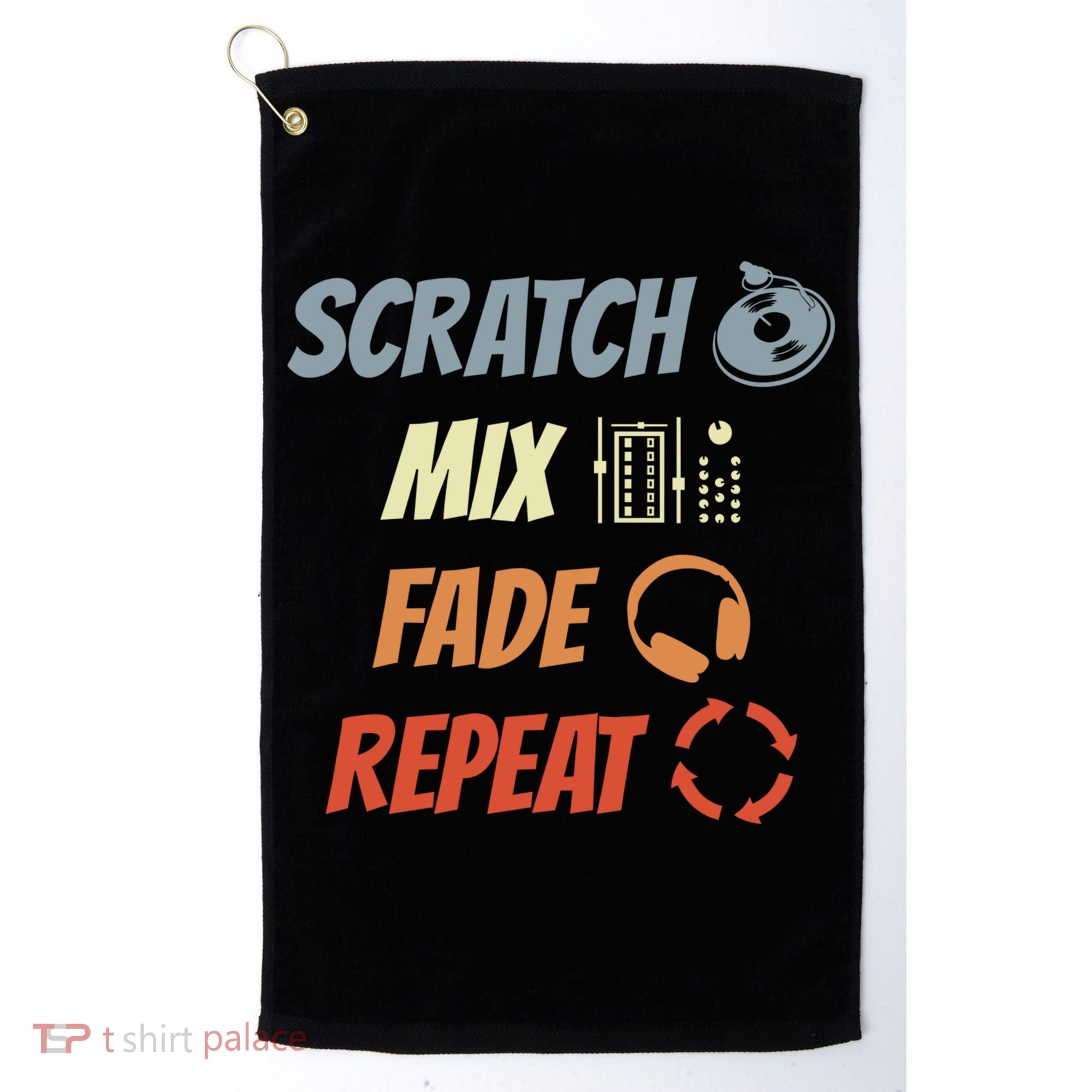 Scratch Mix Fade Repeat Disc Jockey Dj Gift Golf Towel