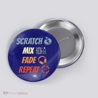 Scratch Mix Fade Repeat Disc Jockey Dj Gift Button thumb 0