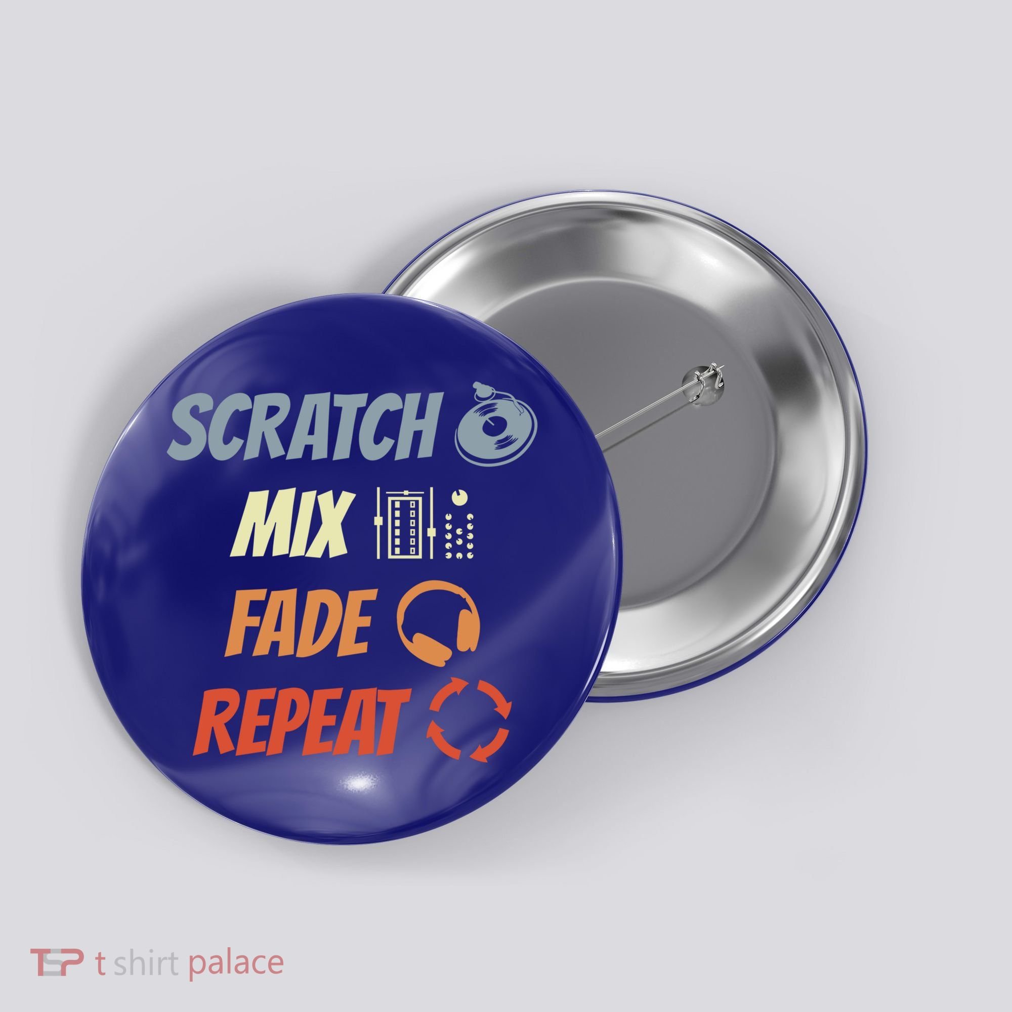 Scratch Mix Fade Repeat Disc Jockey Dj Gift Button