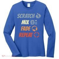 Scratch Mix Fade Repeat Disc Jockey Dj Gift Women's Long Sleeve Shirt thumb 0
