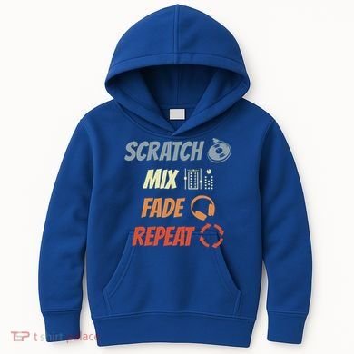Scratch Mix Fade Repeat Disc Jockey Dj Gift Kids Hoodie