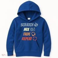 Scratch Mix Fade Repeat Disc Jockey Dj Gift Kids Hoodie thumb 0