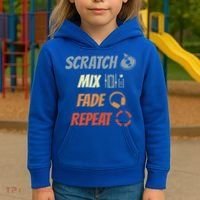 Scratch Mix Fade Repeat Disc Jockey Dj Gift Kids Hoodie thumb 3