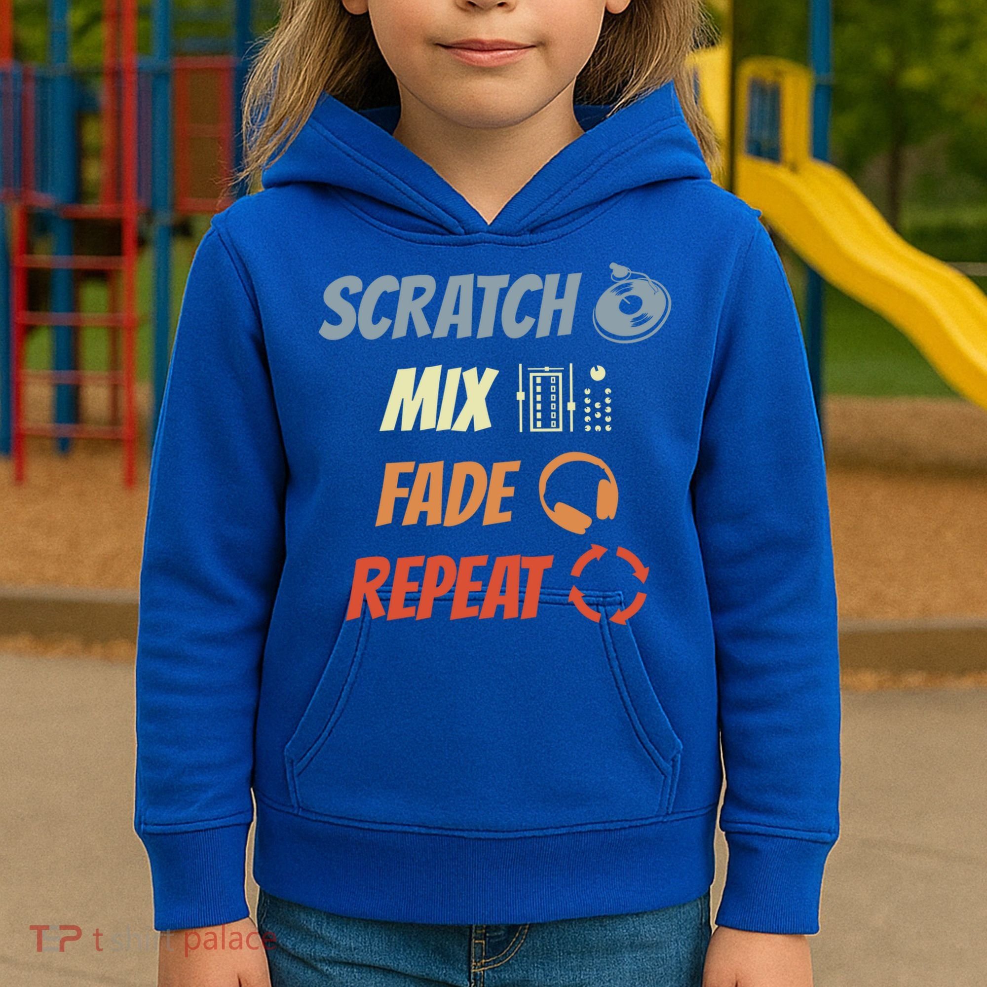 Scratch Mix Fade Repeat Disc Jockey Dj Gift Kids Hoodie