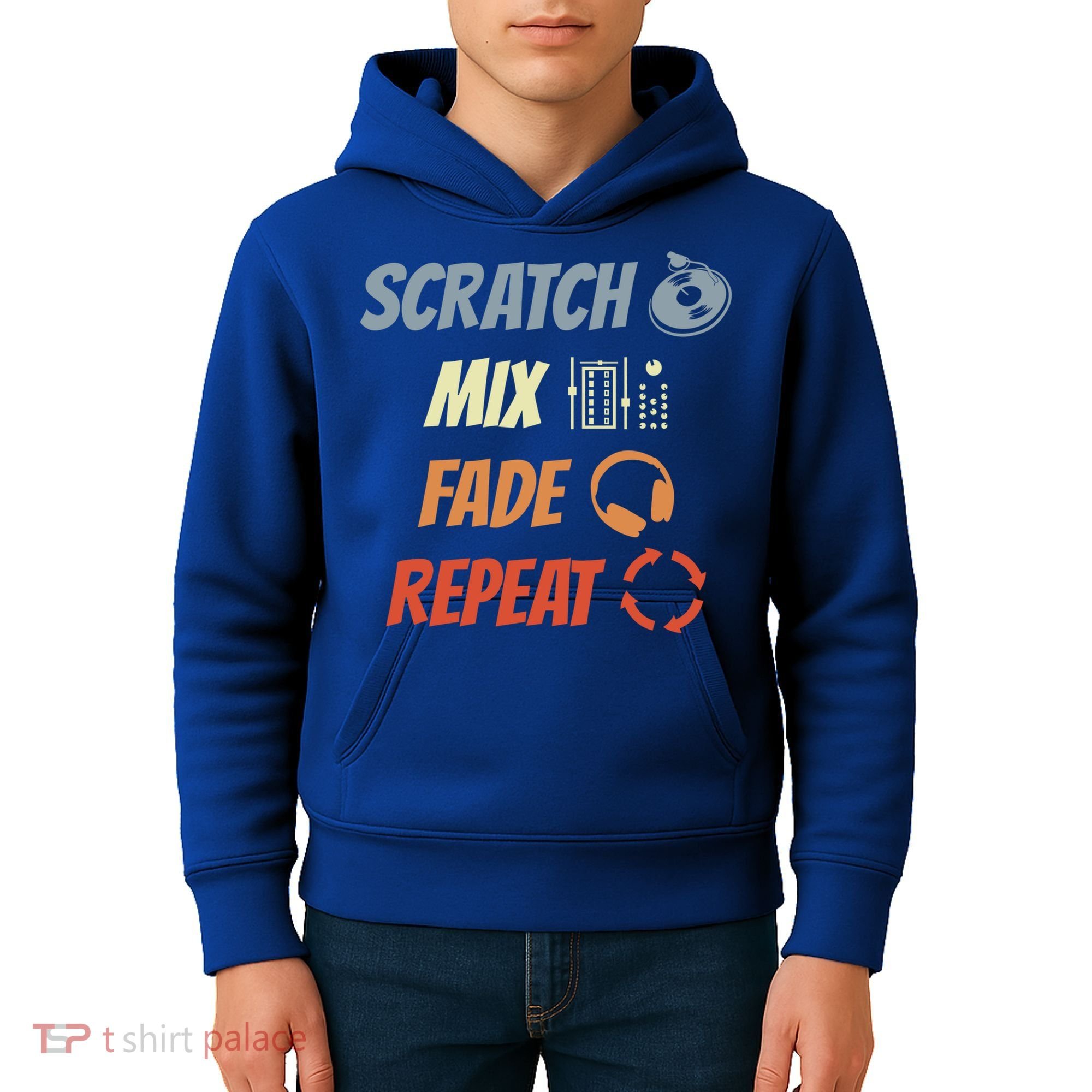Scratch Mix Fade Repeat Disc Jockey Dj Gift Kids Hoodie