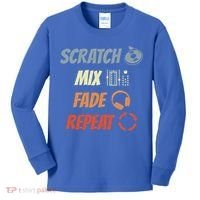 Scratch Mix Fade Repeat Disc Jockey Dj Gift Kids Long Sleeve Shirt thumb 0
