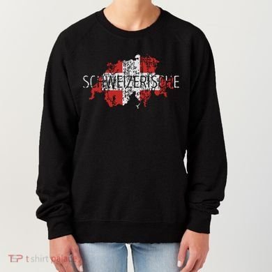 Switzerland Map Flag Souvenir Distressed Schweizerische Women's Sweatshirt