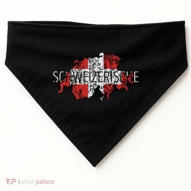 Switzerland Map Flag Souvenir Distressed Schweizerische USA-Made Doggie Bandana