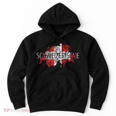 Switzerland Map Flag Souvenir Distressed Schweizerische Hoodie