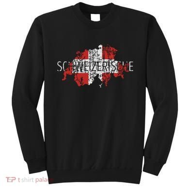 Switzerland Map Flag Souvenir Distressed Schweizerische Sweatshirt