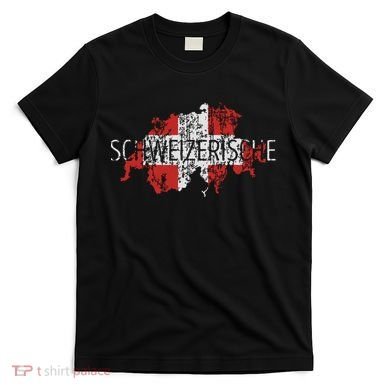 Switzerland Map Flag Souvenir Distressed Schweizerische T-Shirt