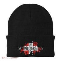 Switzerland Map Flag Souvenir Distressed Schweizerische Beanie thumb 0