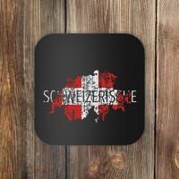 Switzerland Map Flag Souvenir Distressed Schweizerische Coaster thumb 0