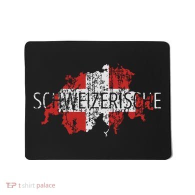 Switzerland Map Flag Souvenir Distressed Schweizerische Mousepad