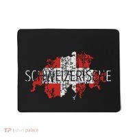 Switzerland Map Flag Souvenir Distressed Schweizerische Mousepad thumb 0