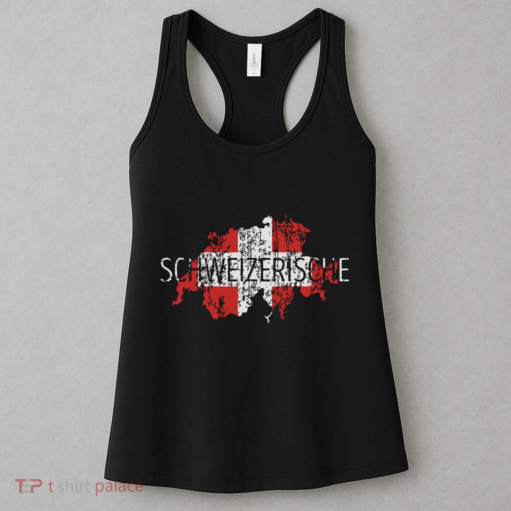 Switzerland Map Flag Souvenir Distressed Schweizerische Women's Tank Top