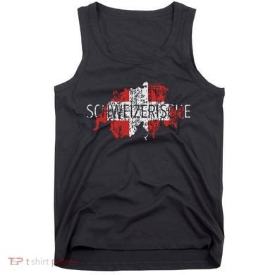 Switzerland Map Flag Souvenir Distressed Schweizerische Tank Top