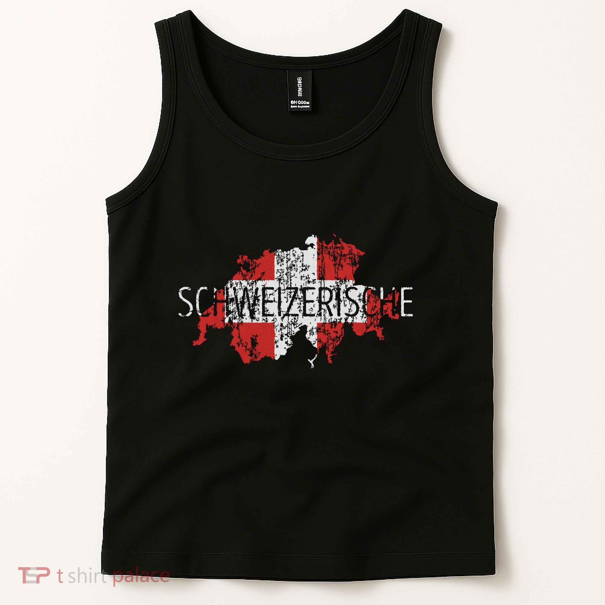 Switzerland Map Flag Souvenir Distressed Schweizerische Tank Top