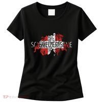 Switzerland Map Flag Souvenir Distressed Schweizerische Women's T-Shirt thumb 0
