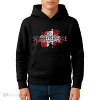 Switzerland Map Flag Souvenir Distressed Schweizerische Kids Hoodie thumb 4