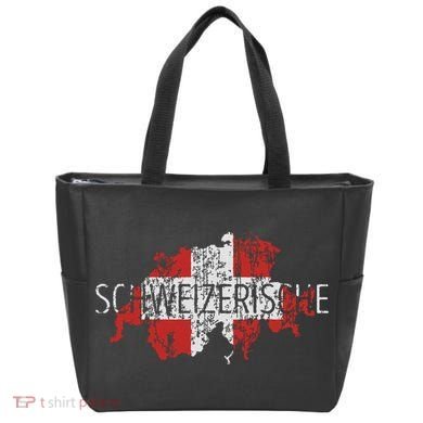 Switzerland Map Flag Souvenir Distressed Schweizerische Tote Bag