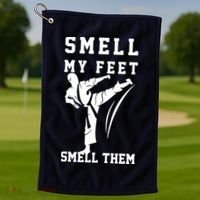 Smell My Feet Funny Taekwondo Golf Towel thumb 1