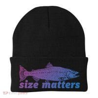 Size Matters Funny Fishing Fisher Funny Novelty Funny Gift Beanie thumb 0