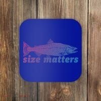 Size Matters Funny Fishing Fisher Funny Novelty Funny Gift Coaster thumb 0